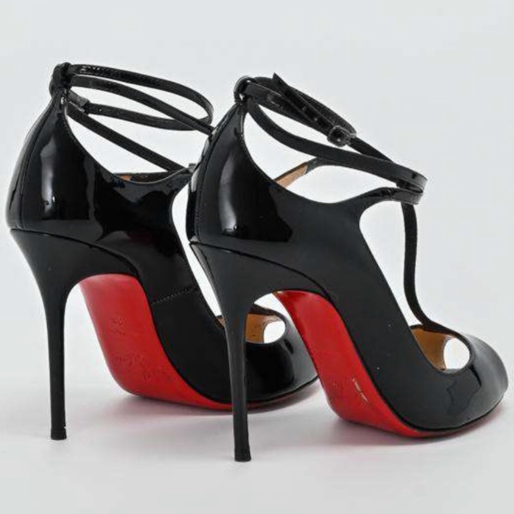 Christian Louboutin Talitha 100 Black Patent Heels